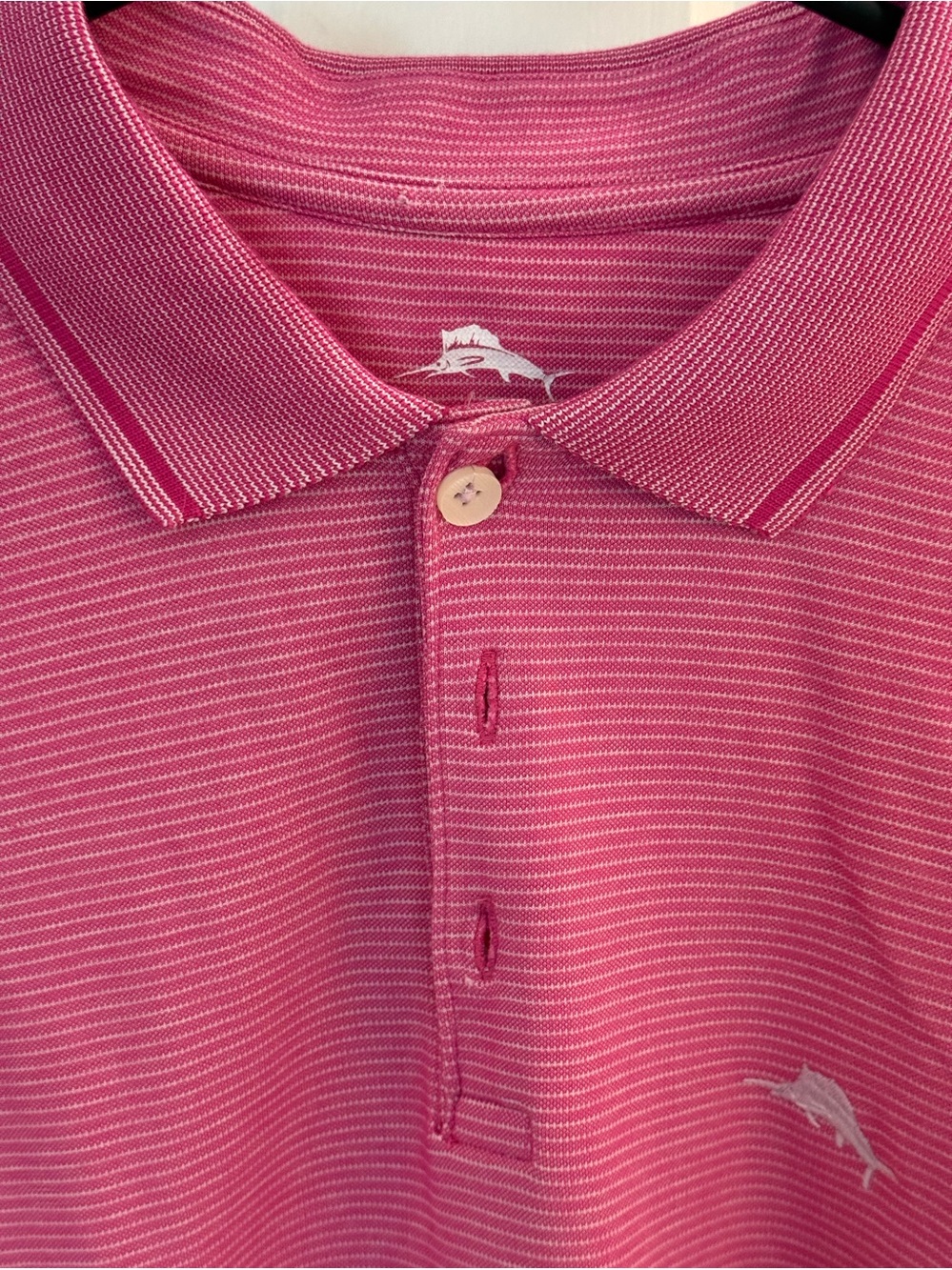 Tommy Bahama Pink Striped Polo